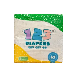 123 DIAPERS MEDIUM 3 4-9KG 64PCS
