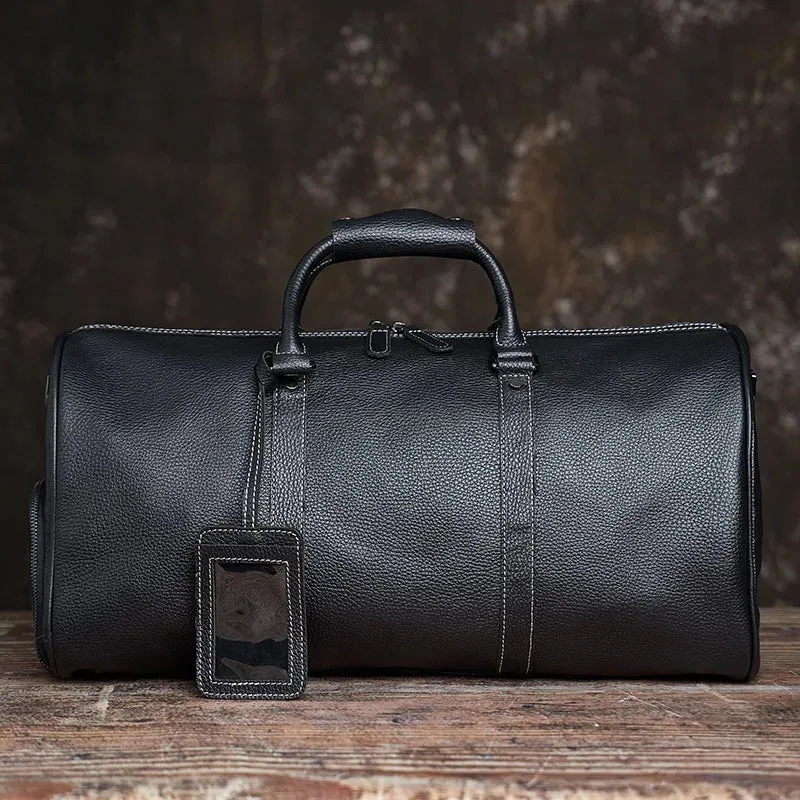 Baron Leather Duffel Bag - Black