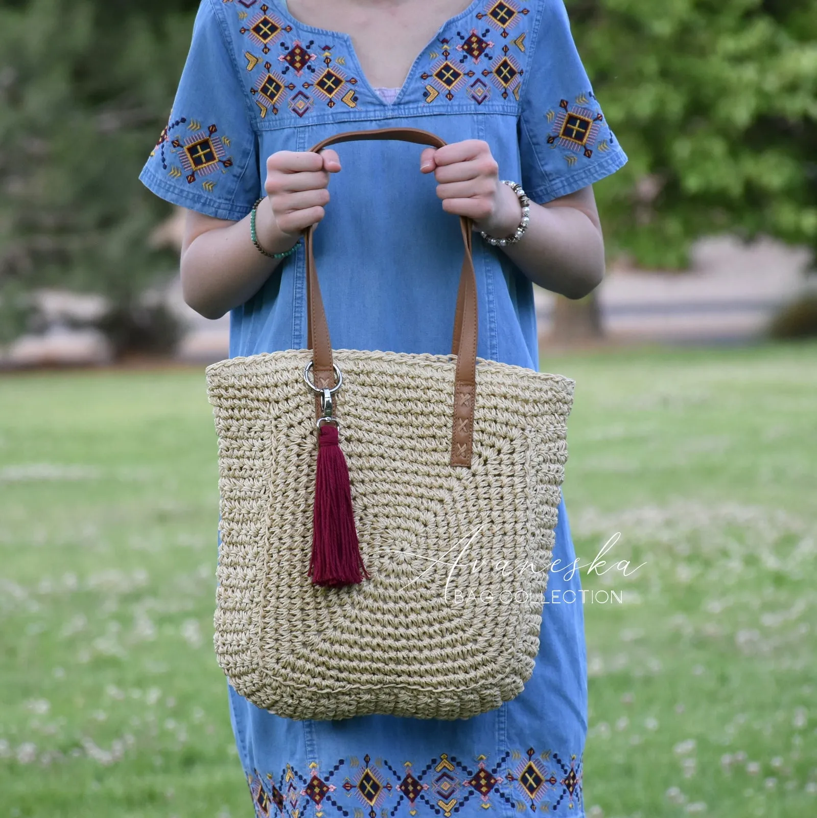 Crochet Raffia Straw Bag | The CAMILLA