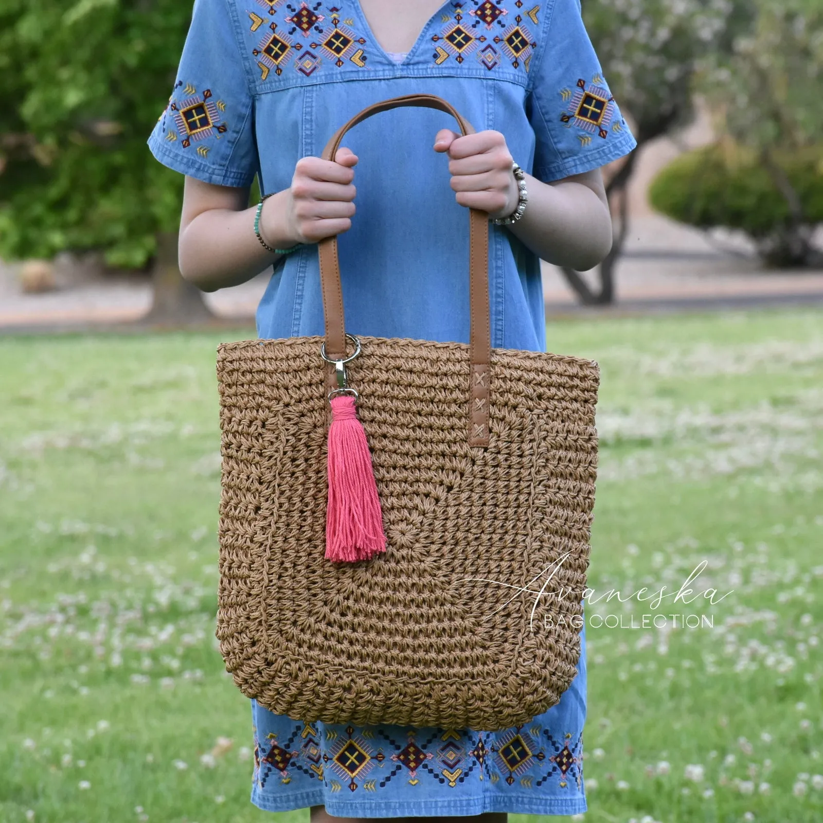 Crochet Raffia Straw Bag | The CAMILLA