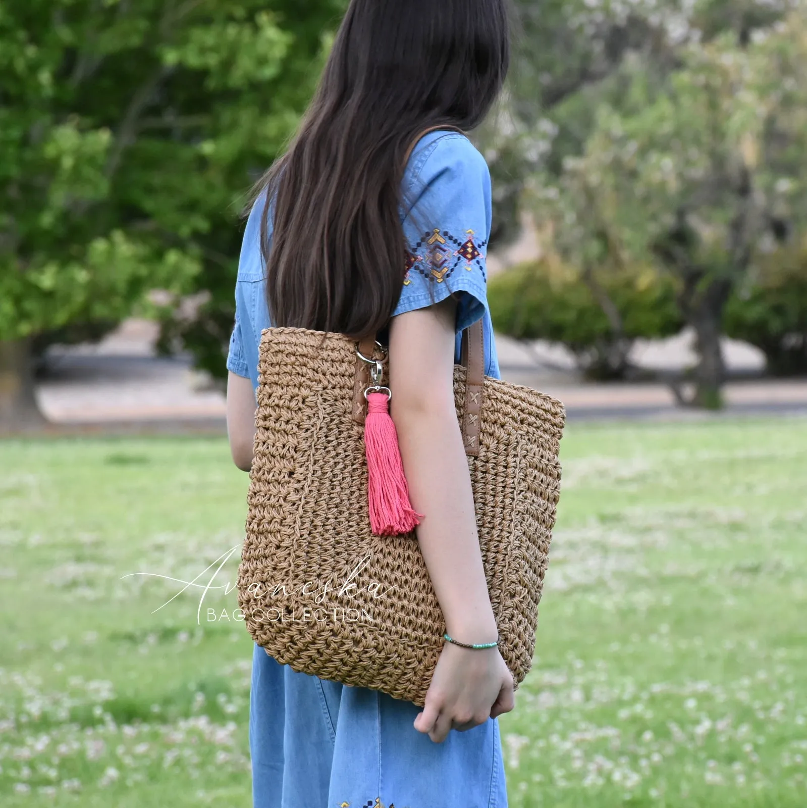Crochet Raffia Straw Bag | The CAMILLA