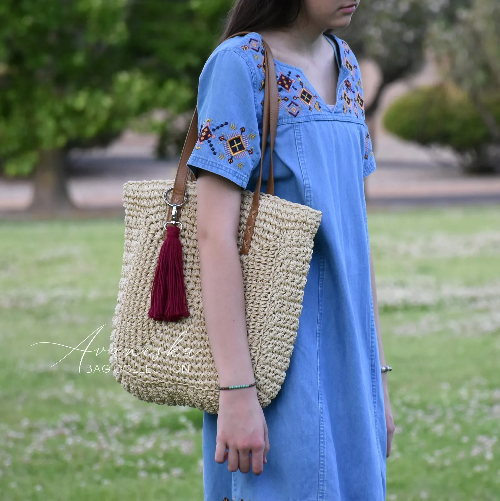 Crochet Raffia Straw Bag | The CAMILLA
