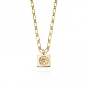 Daisy Bloom Medallion 18ct Gold Plated Necklace DN02_GP