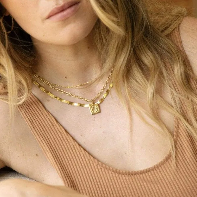 Daisy Bloom Medallion 18ct Gold Plated Necklace DN02_GP