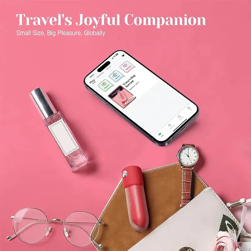 Discreet Lipstick Vibrator with App-Controlled Remote
