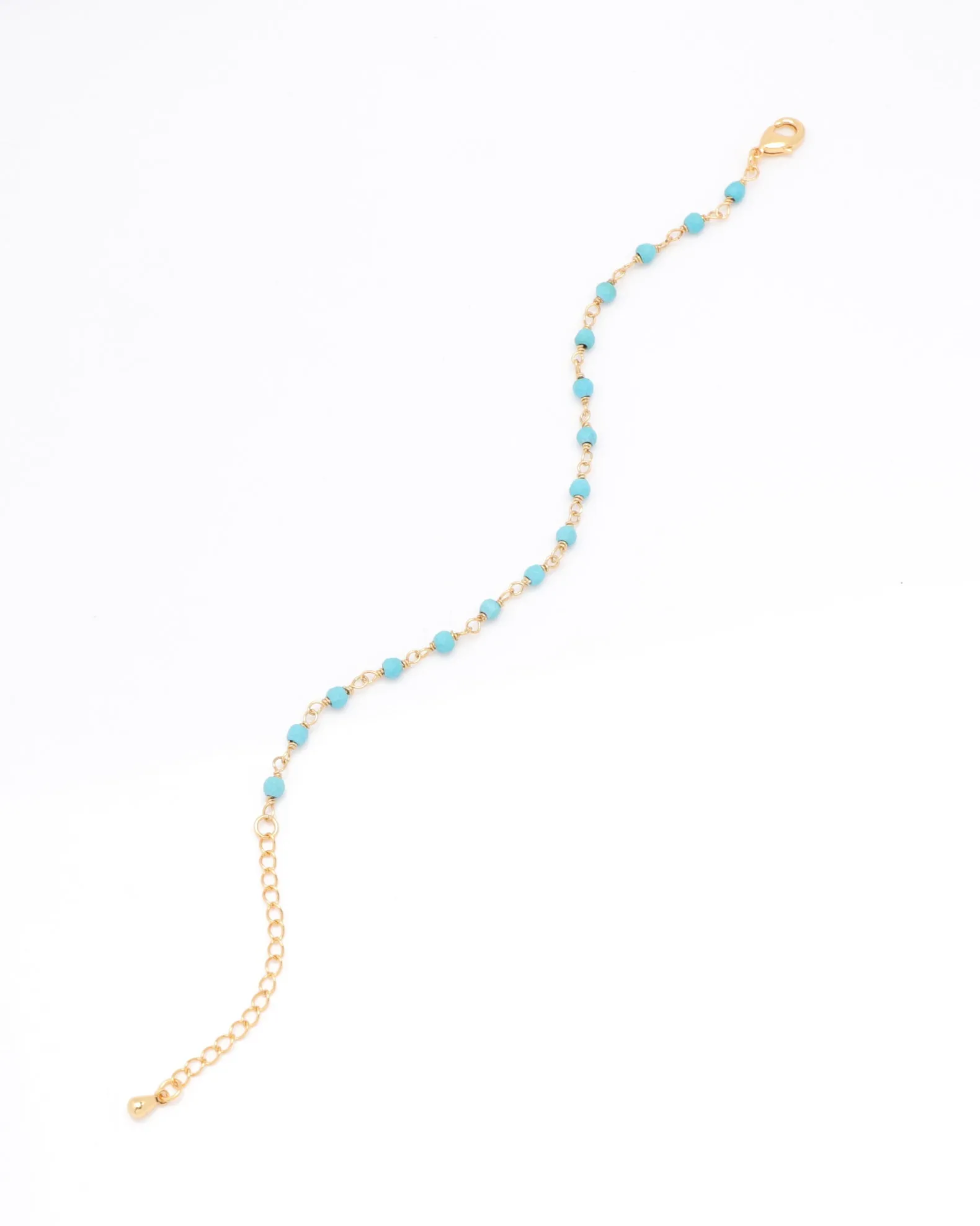 Elara Blue Gold Boho Bead Bracelet