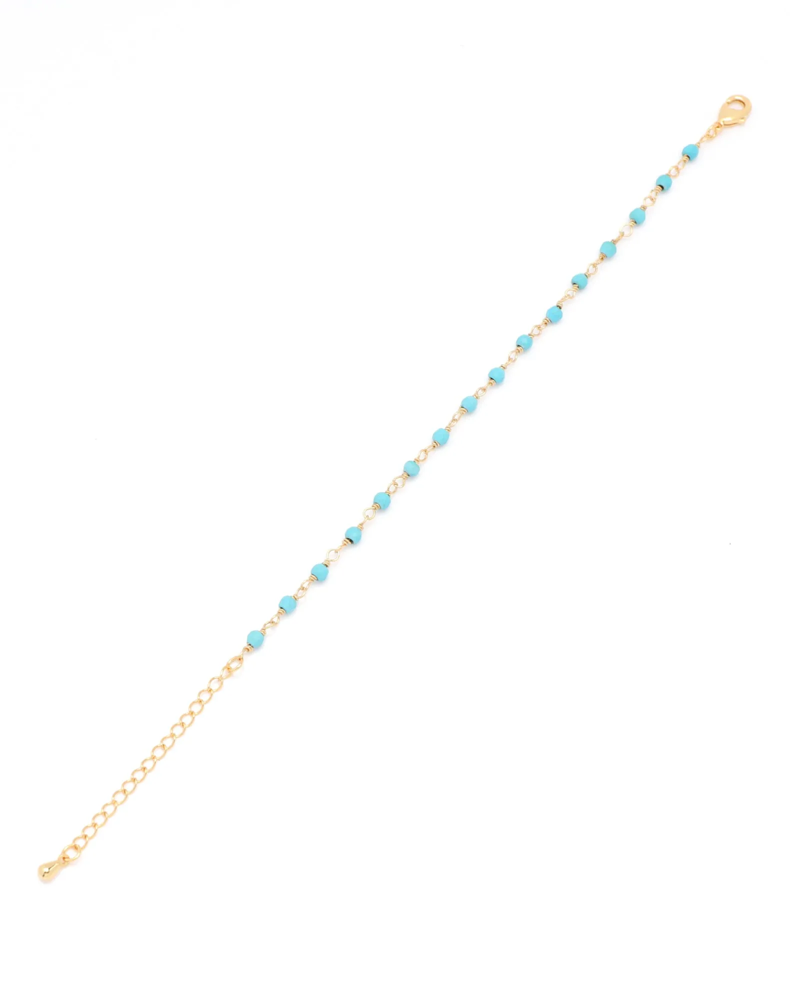 Elara Blue Gold Boho Bead Bracelet