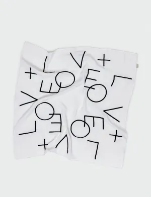 embroidered monogram love  scarf