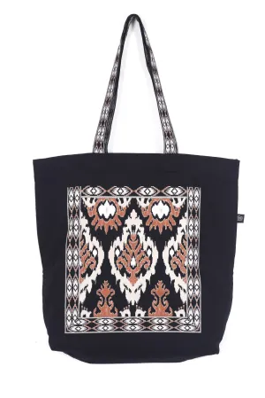 Ethnic-Style Ikat Printed Tote Bag