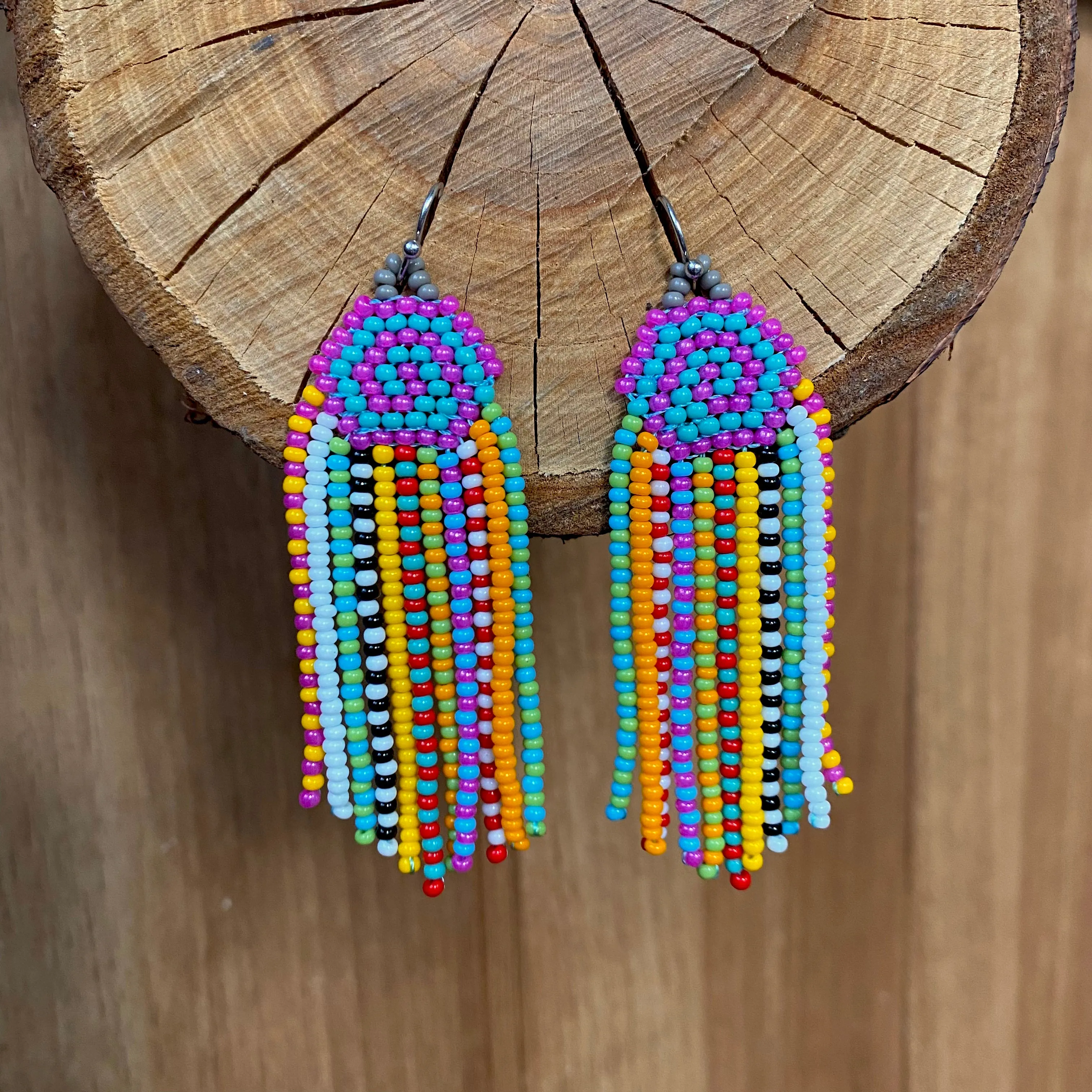 Handmade Bright Beaded Earrings