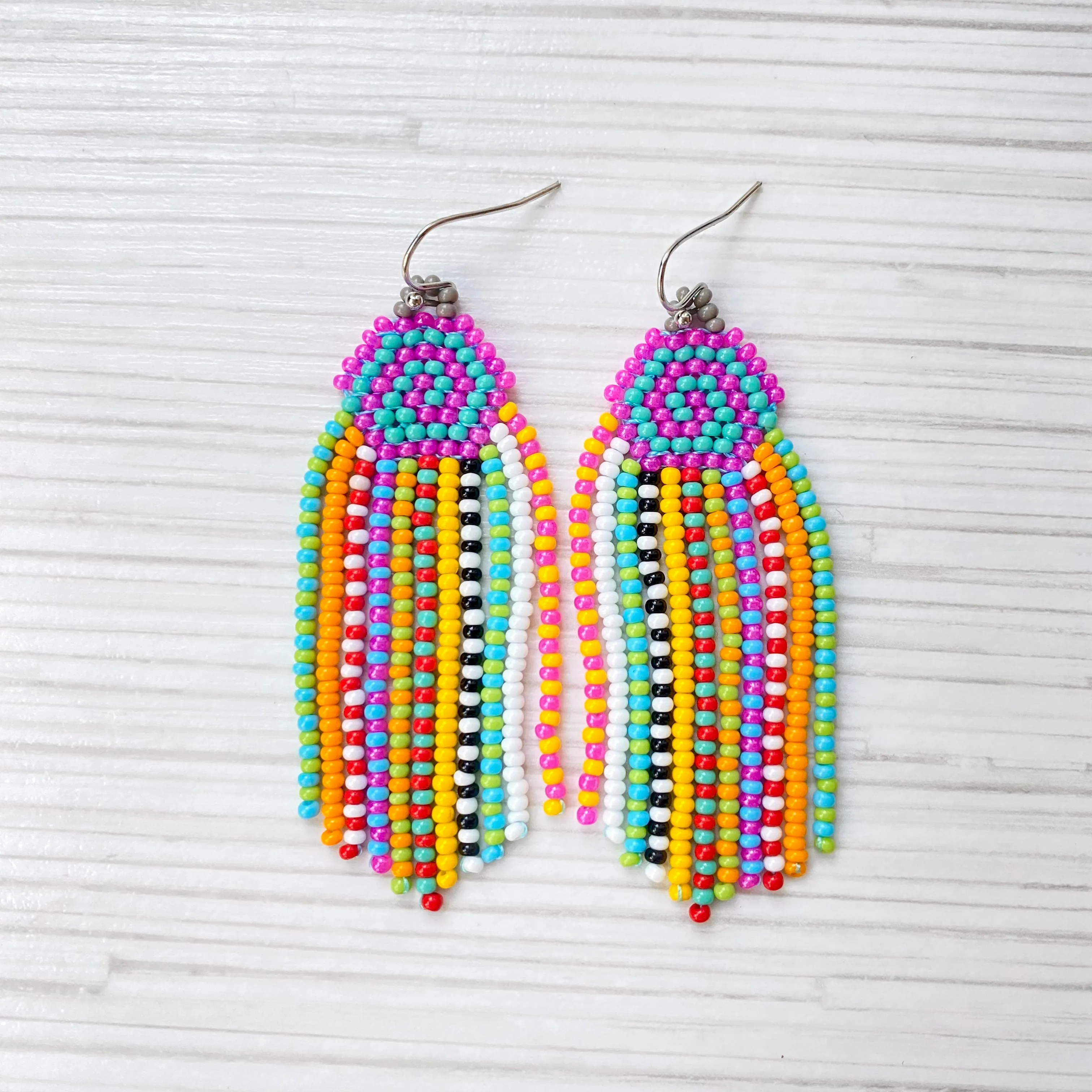 Handmade Bright Beaded Earrings