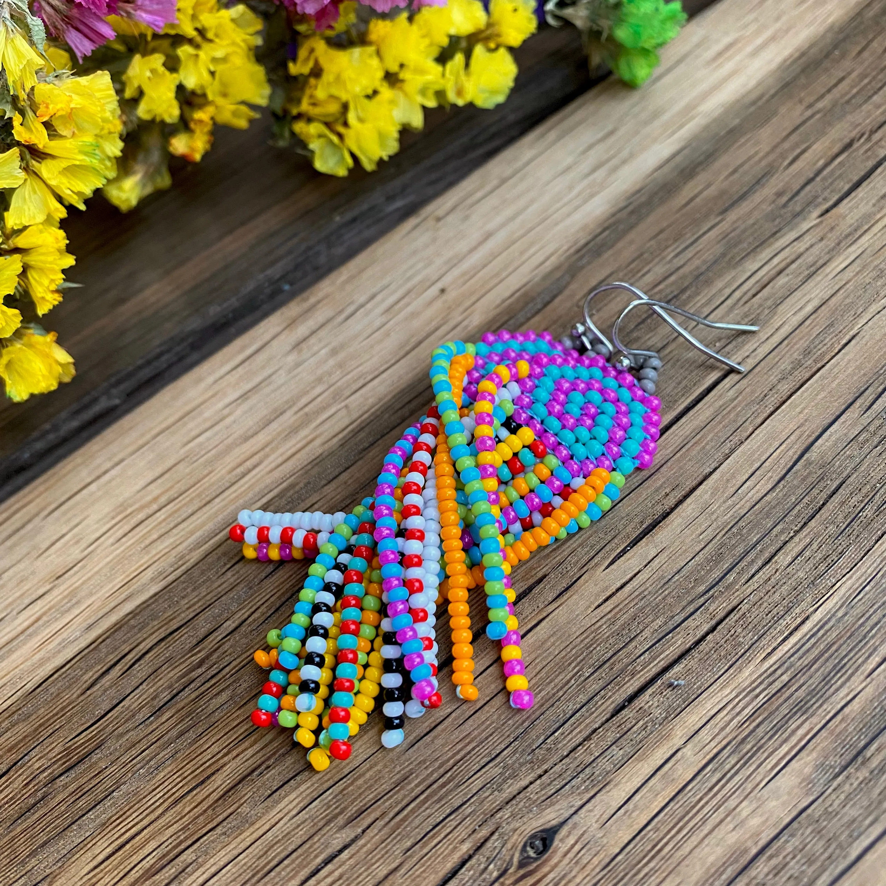 Handmade Bright Beaded Earrings