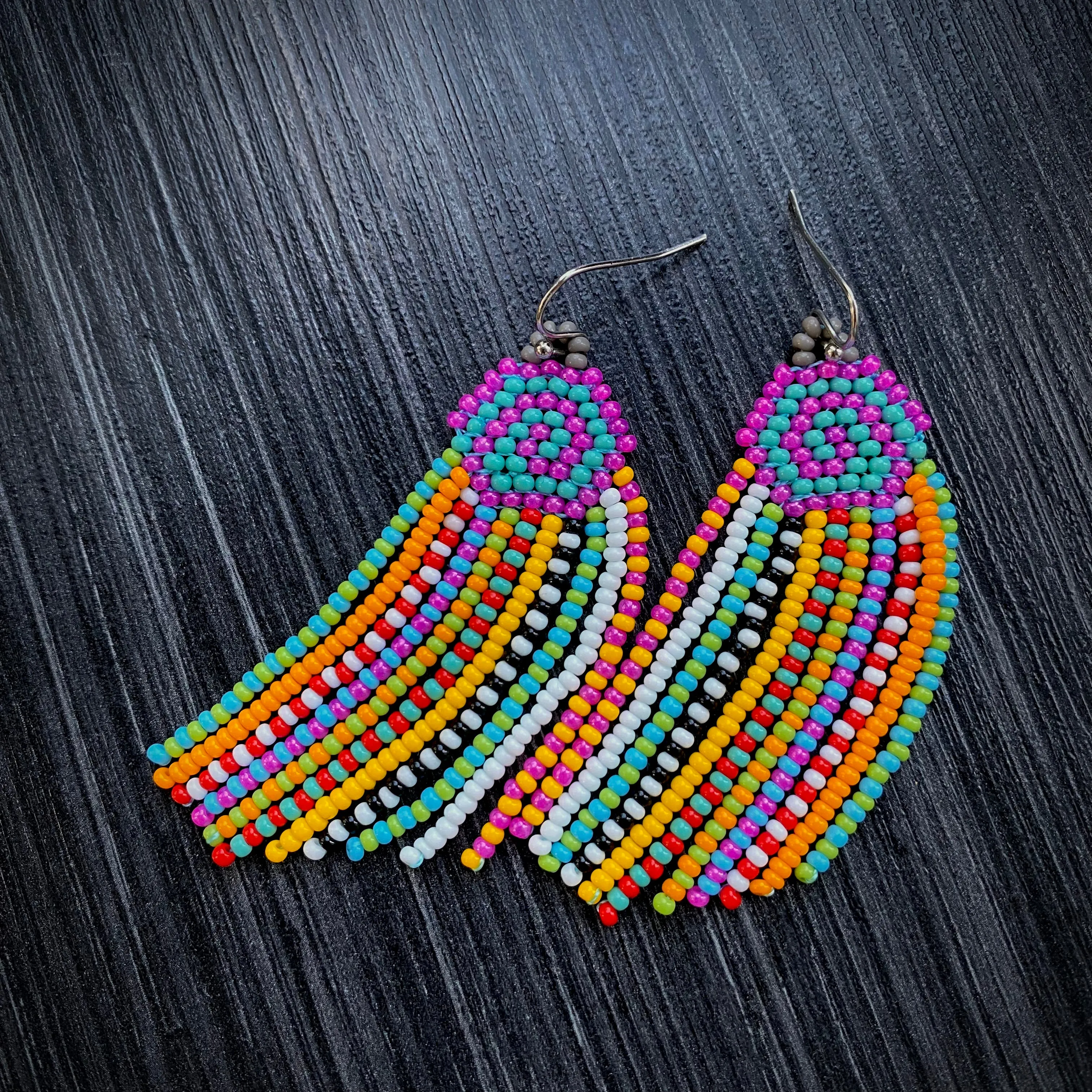 Handmade Bright Beaded Earrings