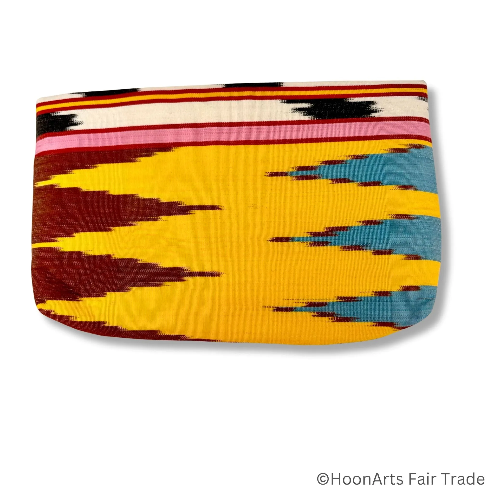 Handwoven Ikat Zippered Clutch from Uzbekistan