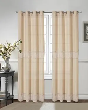 Hayden Grommet Top Panel and Valance with Macrame Bands