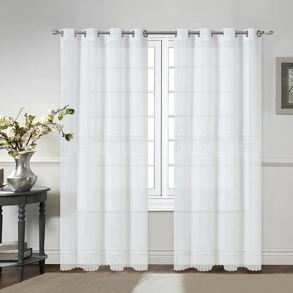 Hayden Grommet Top Panel and Valance with Macrame Bands