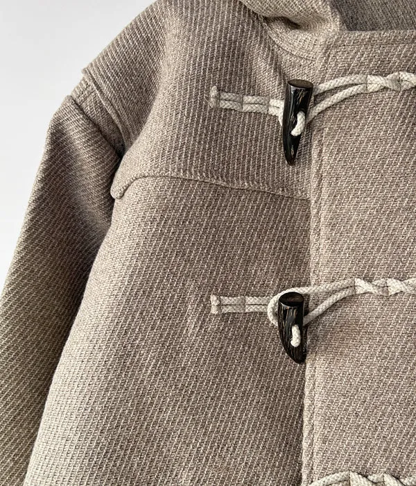 INTERIM/HYPER BIG CASHMERE HEAVY ROYAL NAVY DUFFEL COAT (BEIGE)