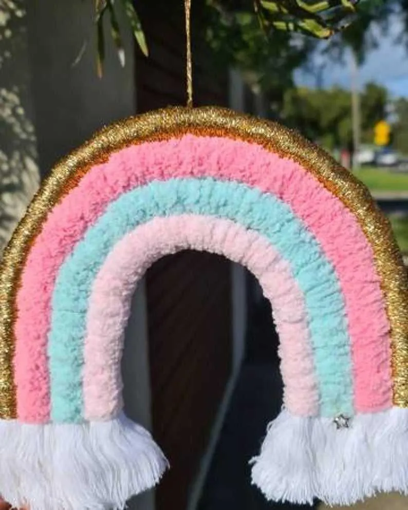 Large Rainbow Macrame Wall Hanging Rainbow Decoration -Large