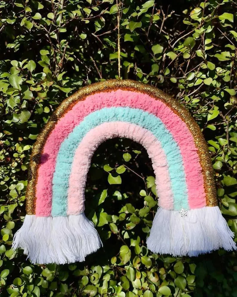 Large Rainbow Macrame Wall Hanging Rainbow Decoration -Large