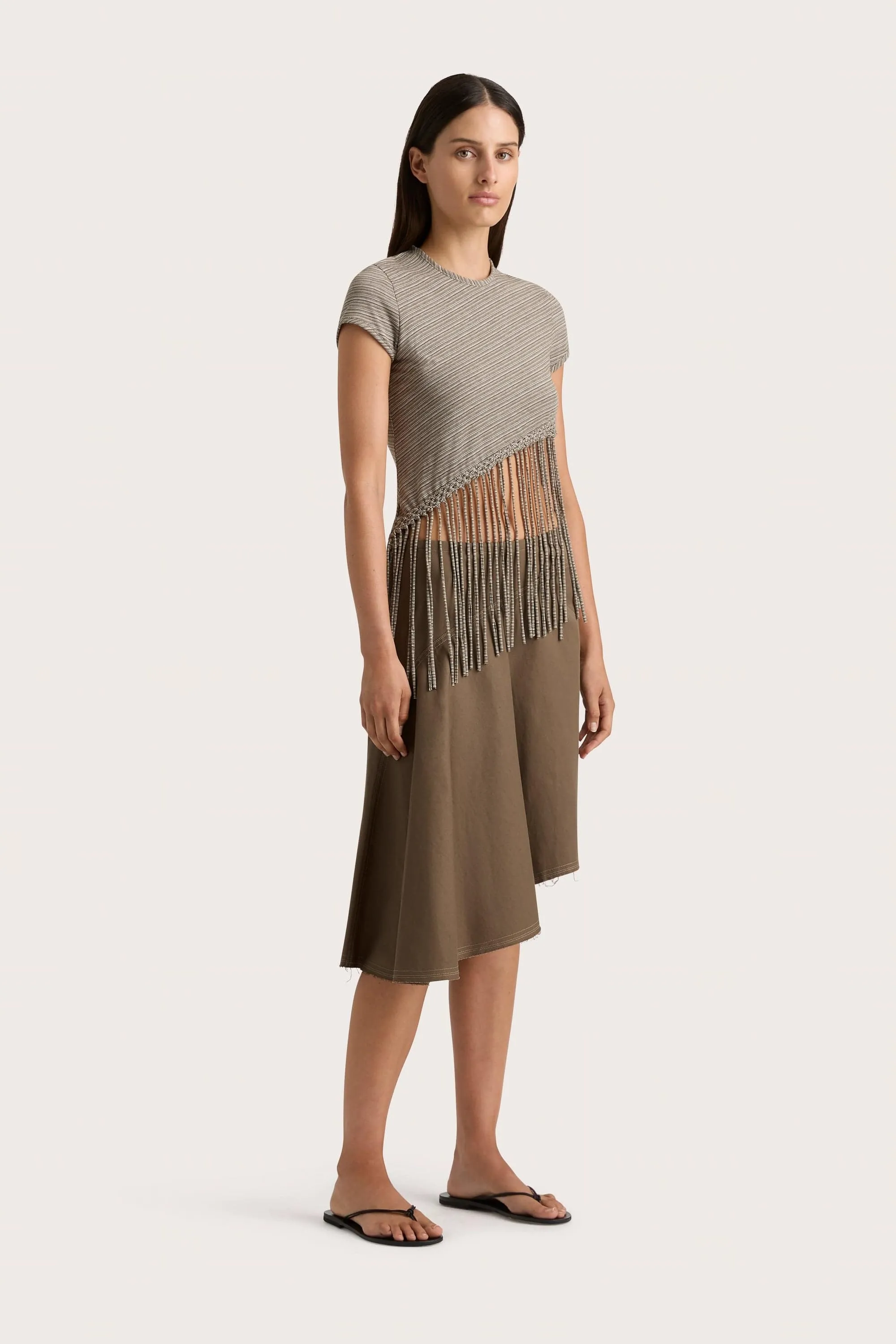 Maceio T-Shirt Walnut Stripe - Final Sale
