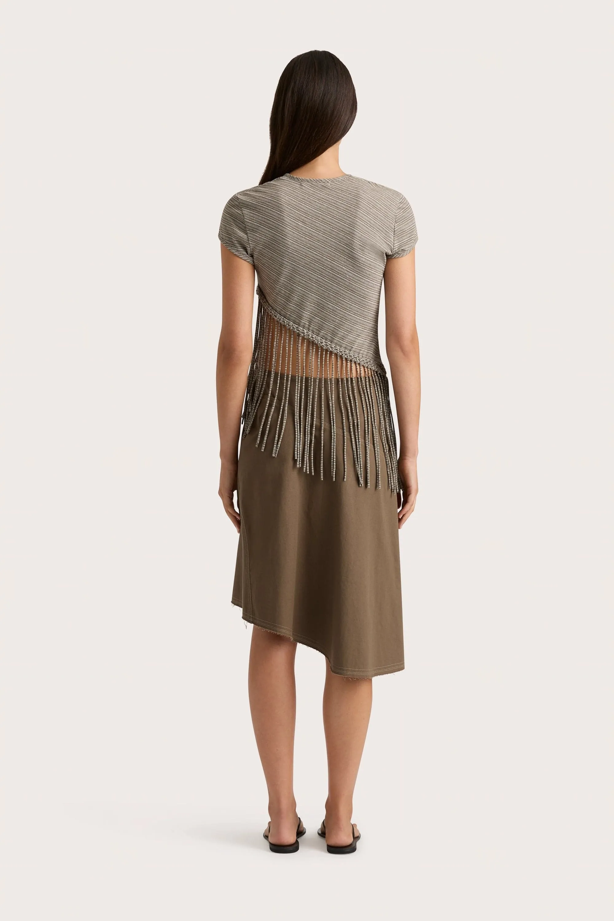 Maceio T-Shirt Walnut Stripe - Final Sale