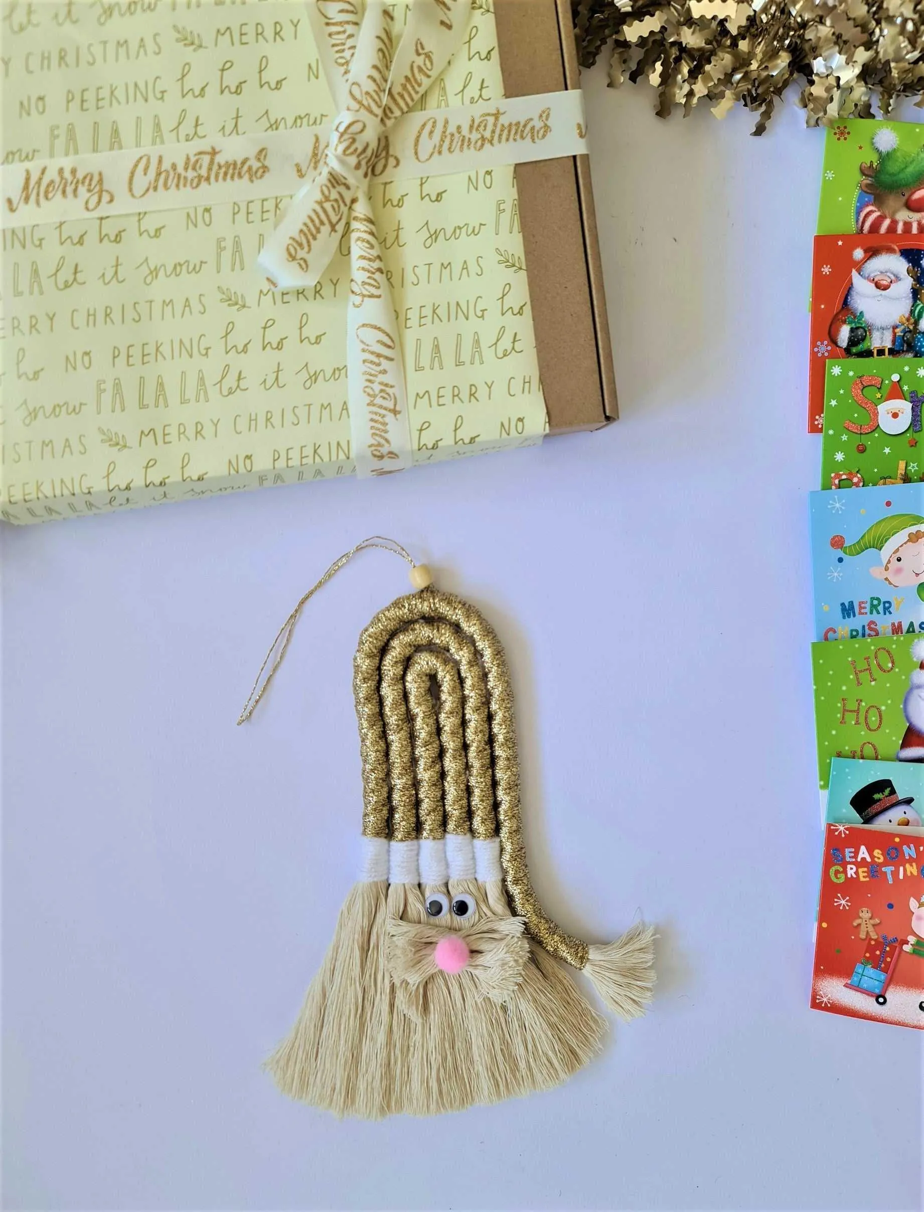 Macrame Golden Santa Clause | Christmas Design