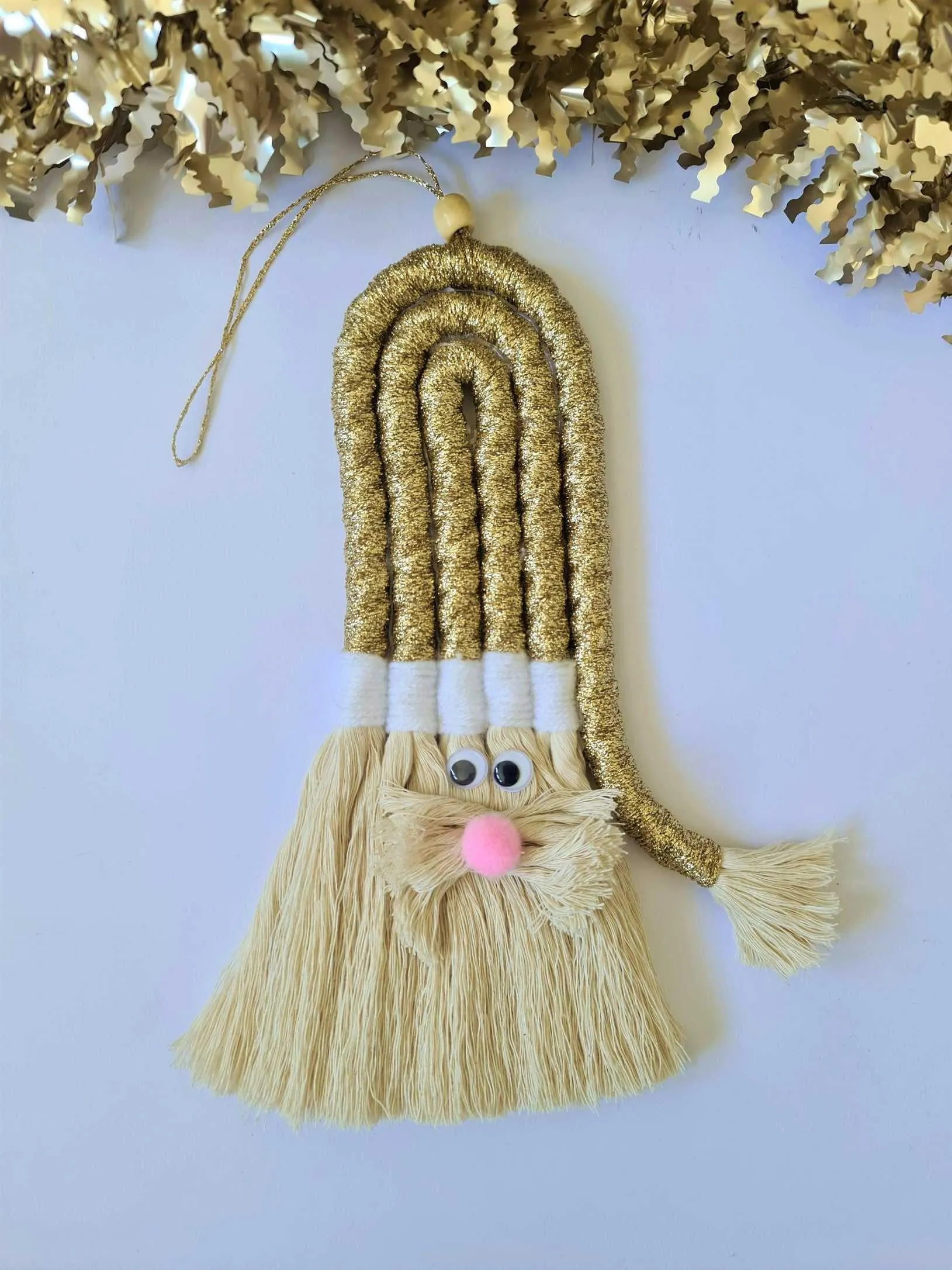 Macrame Golden Santa Clause | Christmas Design