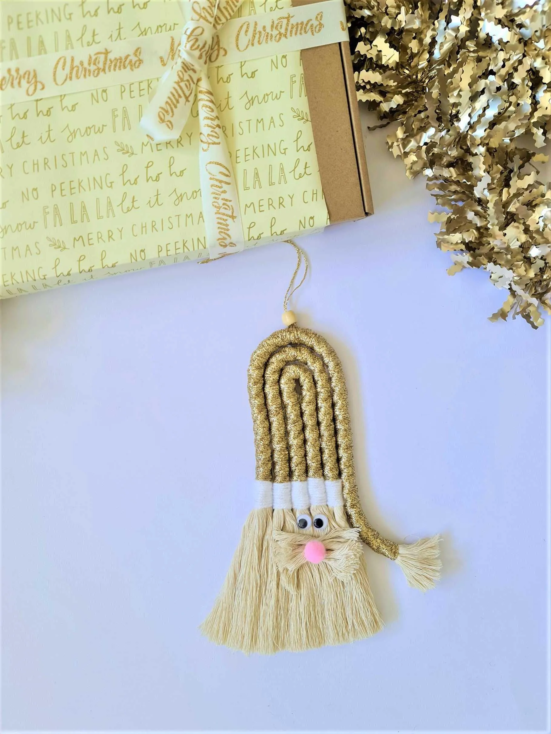 Macrame Golden Santa Clause | Christmas Design