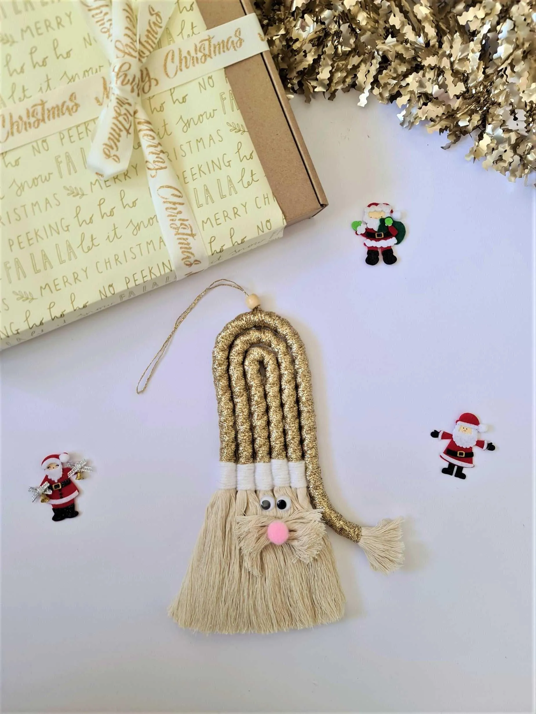 Macrame Golden Santa Clause | Christmas Design