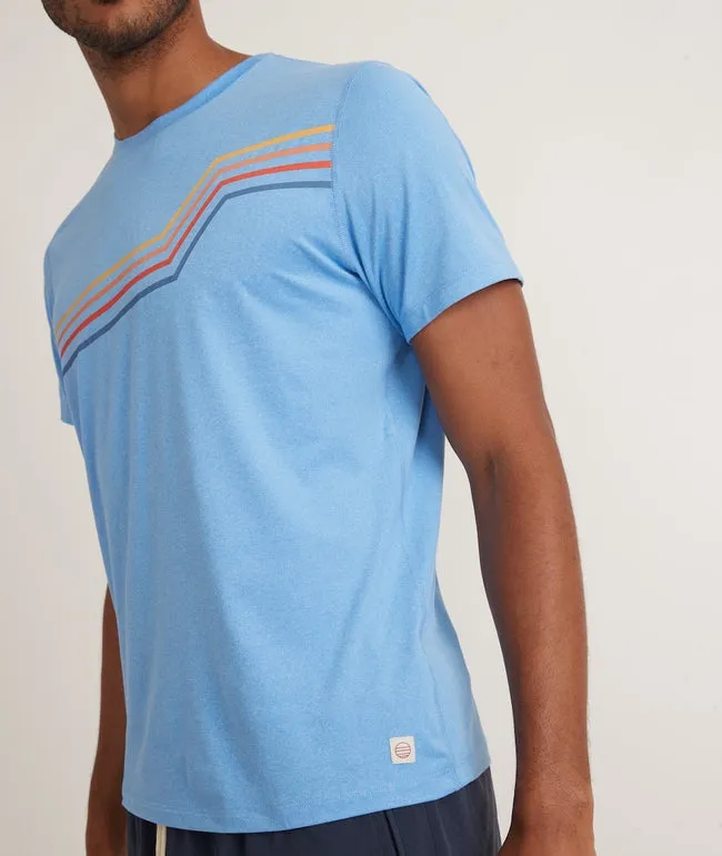 Marine Layer Short Sleeve Sport Crew Graphic Tee in Marina
