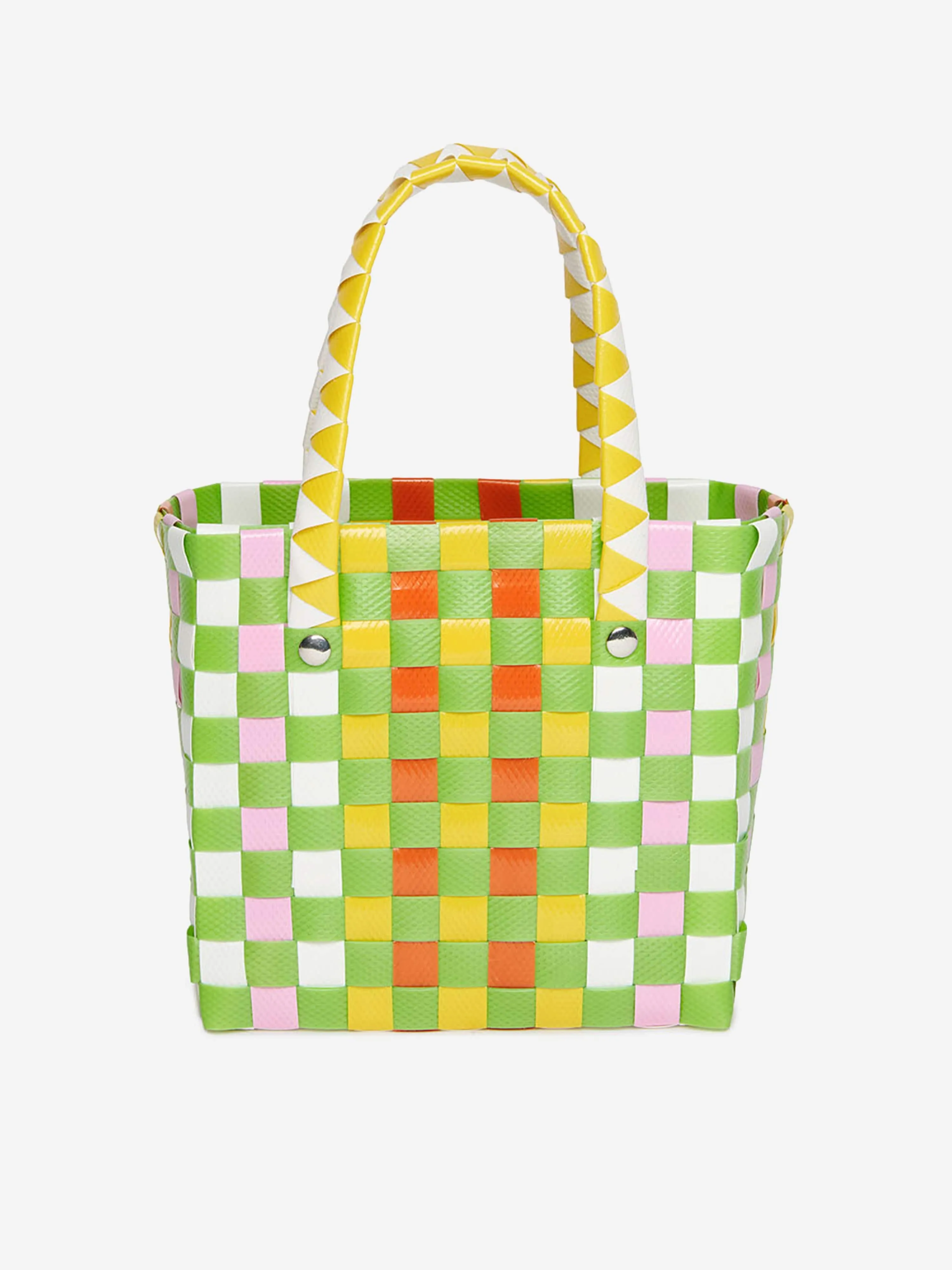 MARNI Girls Woven Micro Basket Bag in Green (14 cm)