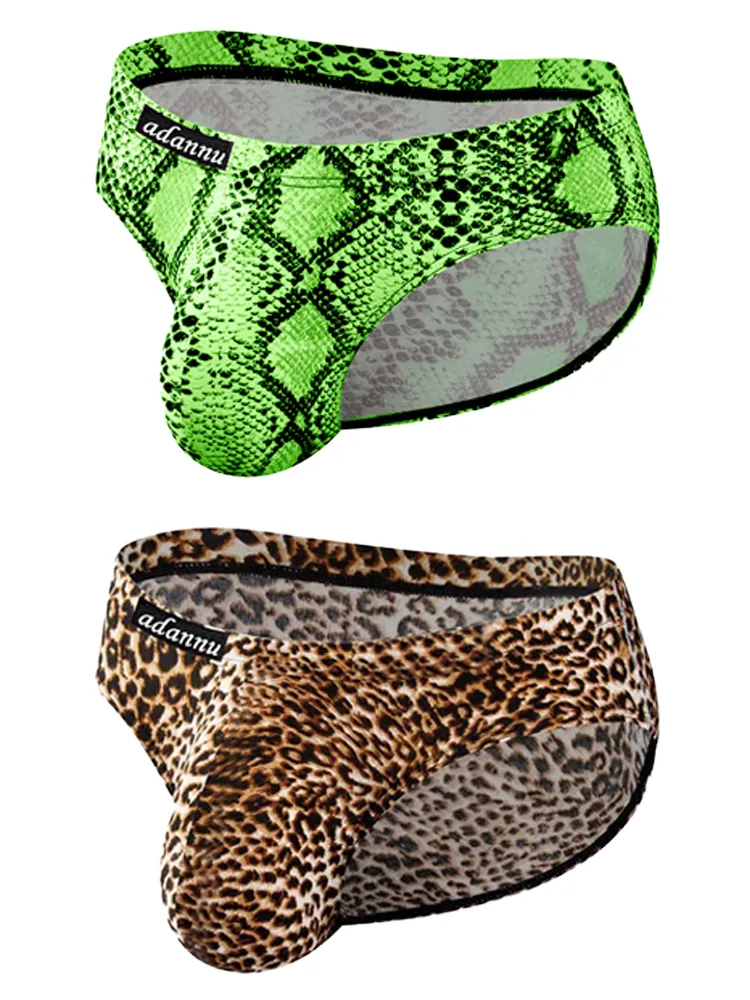 Mens Sexy Leopard Print Pouch Briefs