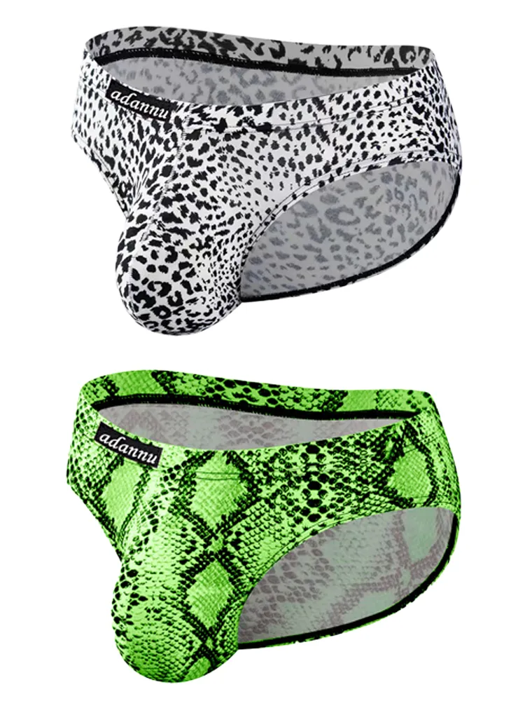 Mens Sexy Leopard Print Pouch Briefs