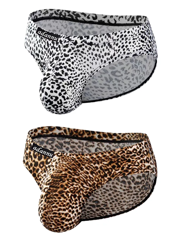 Mens Sexy Leopard Print Pouch Briefs