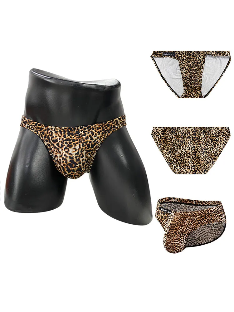 Mens Sexy Leopard Print Pouch Briefs