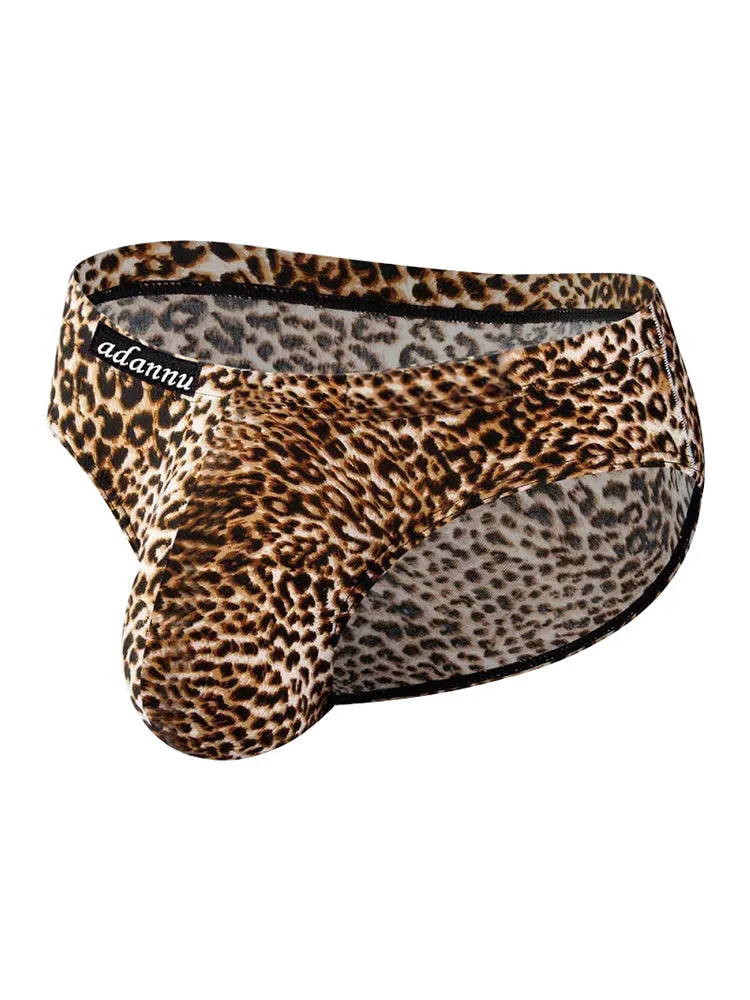 Mens Sexy Leopard Print Pouch Briefs