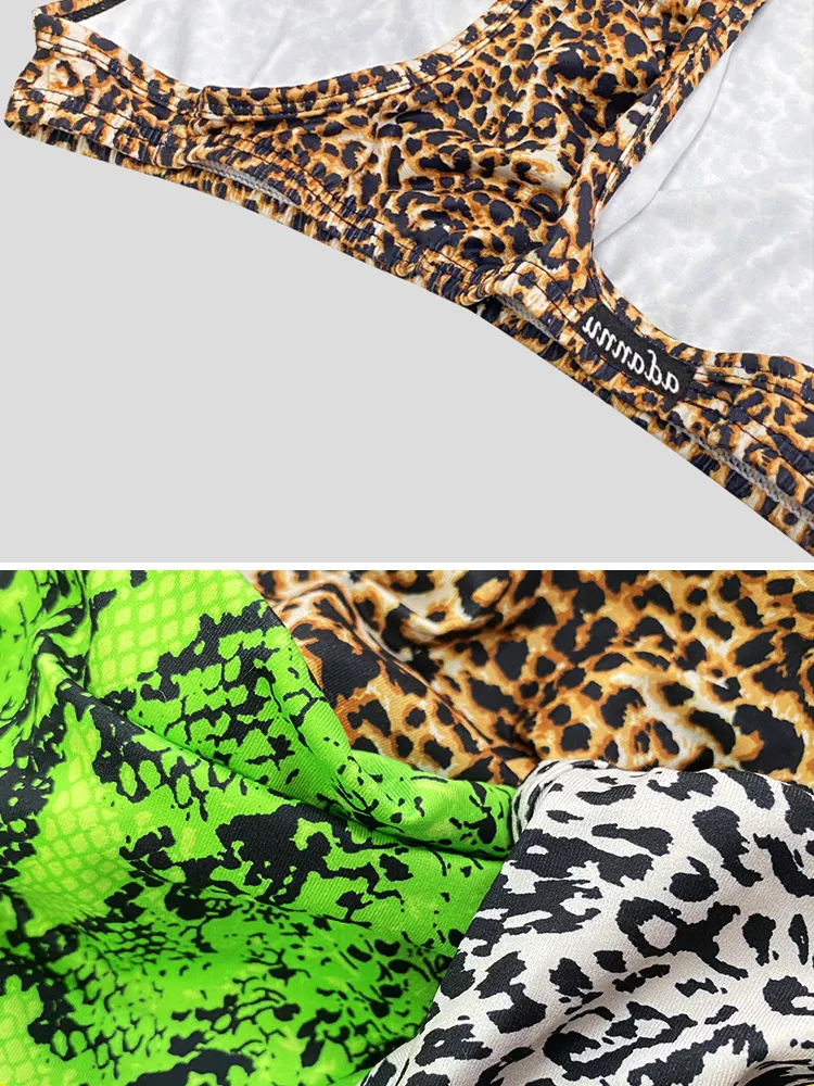 Mens Sexy Leopard Print Pouch Briefs