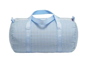 Mint Baby Blue Gingham Baby Duffel