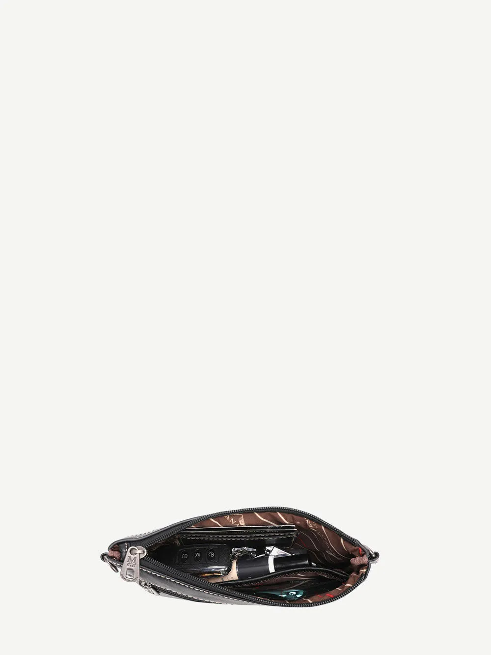 Montana West Buckle Floral Embossed Crossbody Clutch