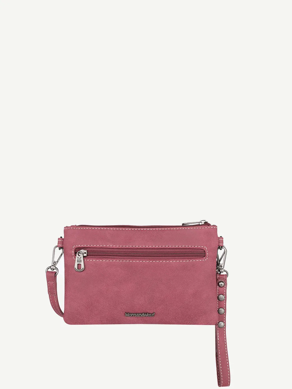 Montana West Buckle Floral Embossed Crossbody Clutch