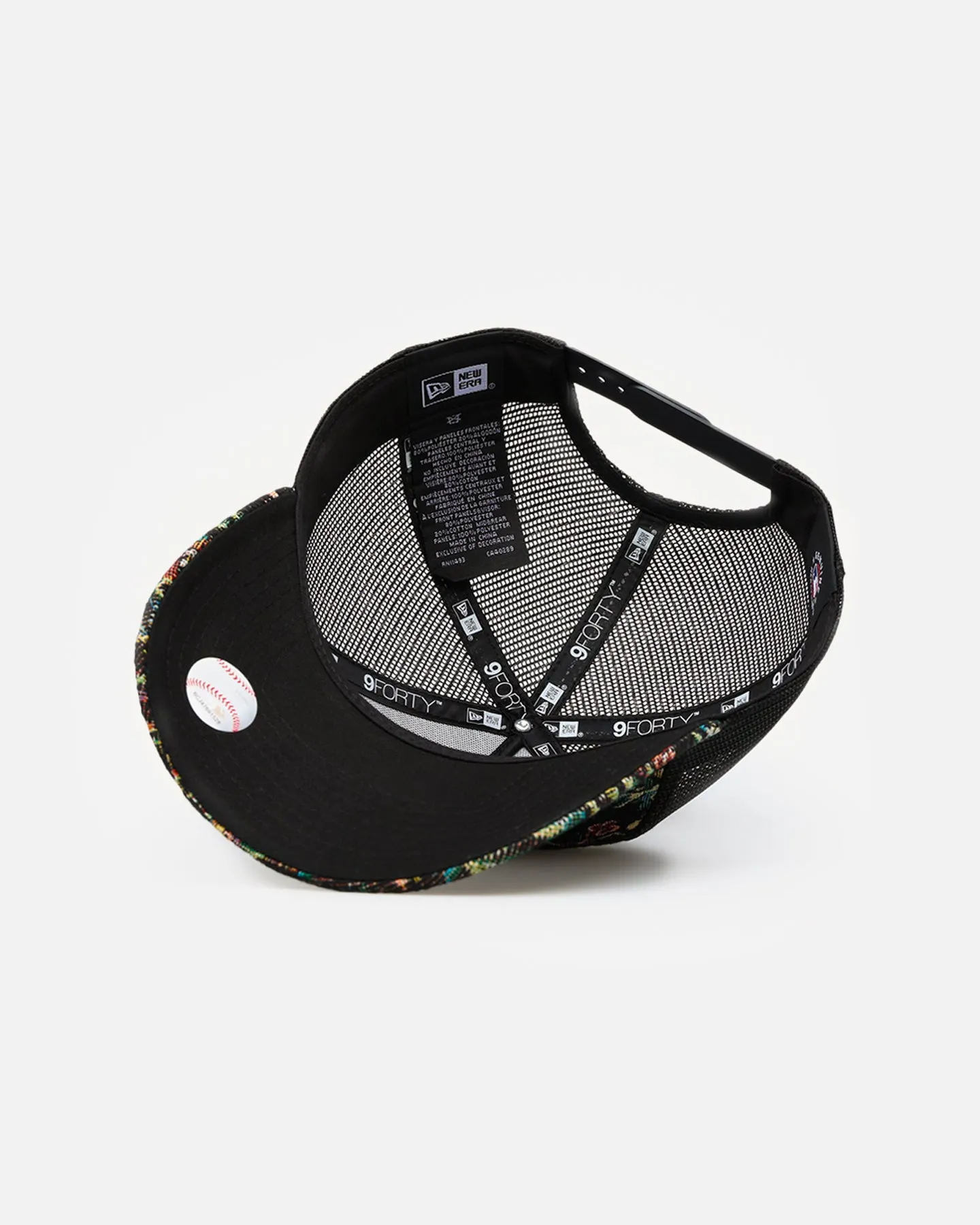 New Era Houston Astros 'Black Floral Tapestry' 9FORTY A-Frame Trucker Snapback Tapestry