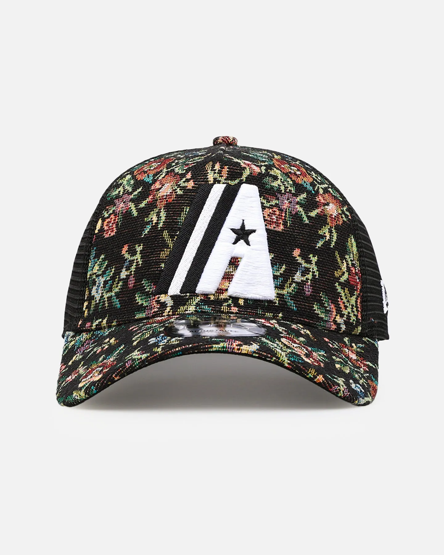 New Era Houston Astros 'Black Floral Tapestry' 9FORTY A-Frame Trucker Snapback Tapestry