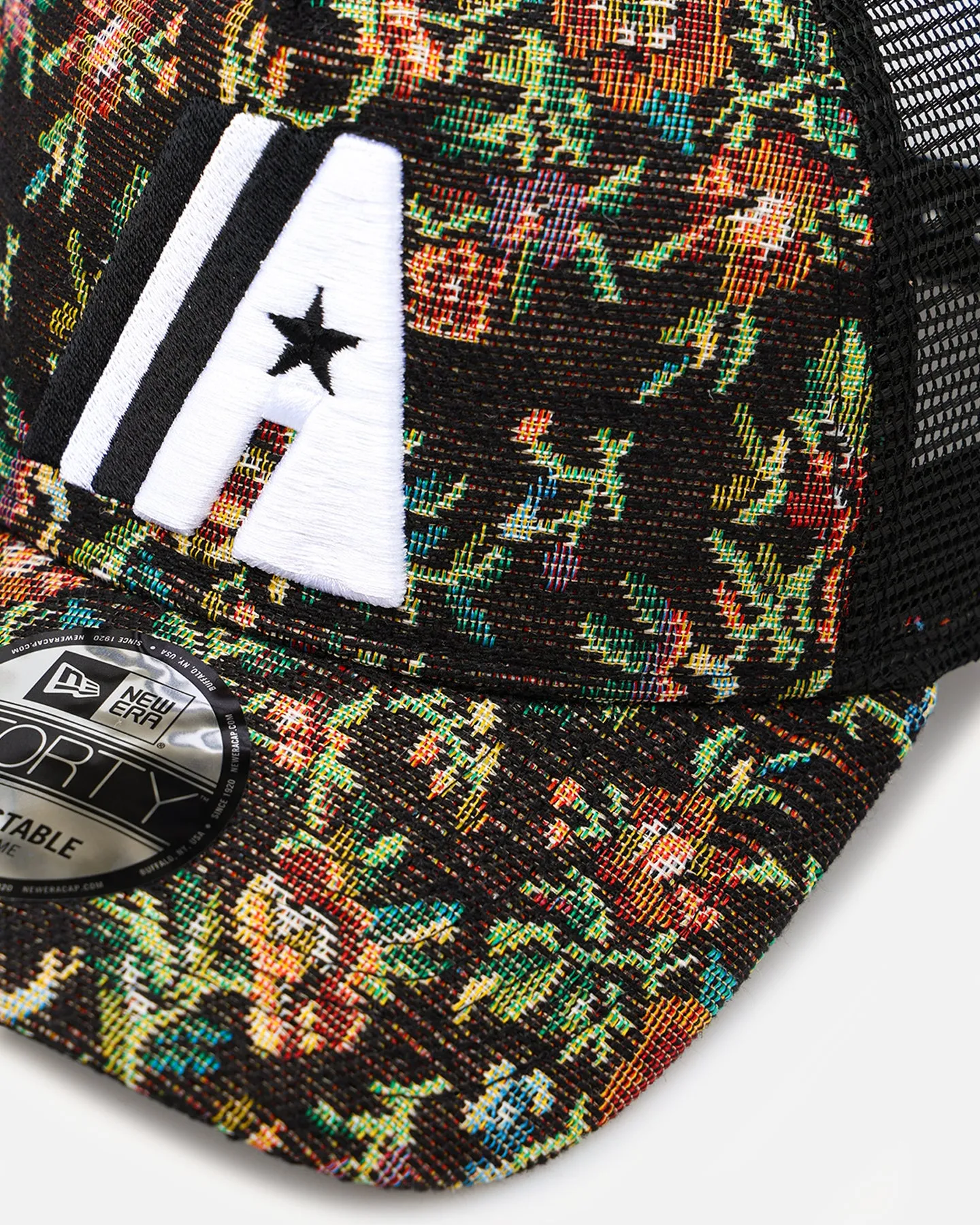 New Era Houston Astros 'Black Floral Tapestry' 9FORTY A-Frame Trucker Snapback Tapestry