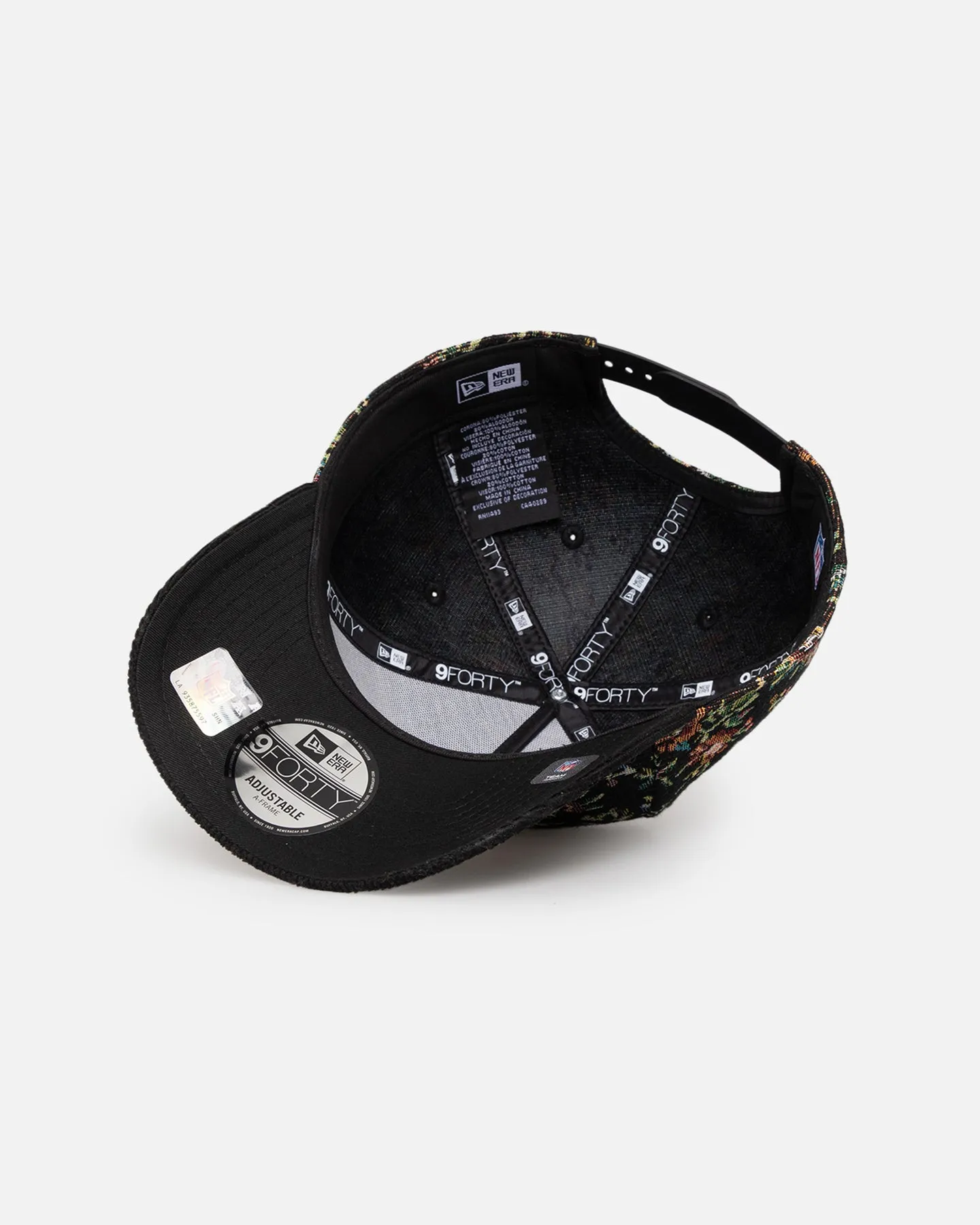 New Era Las Vegas Raiders 'Black Corduroy Floral Tapestry' 9FORTY A-Frame Snapback Tapestry/Black
