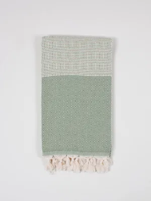 Nordic Dot Hammam Towel, Olive