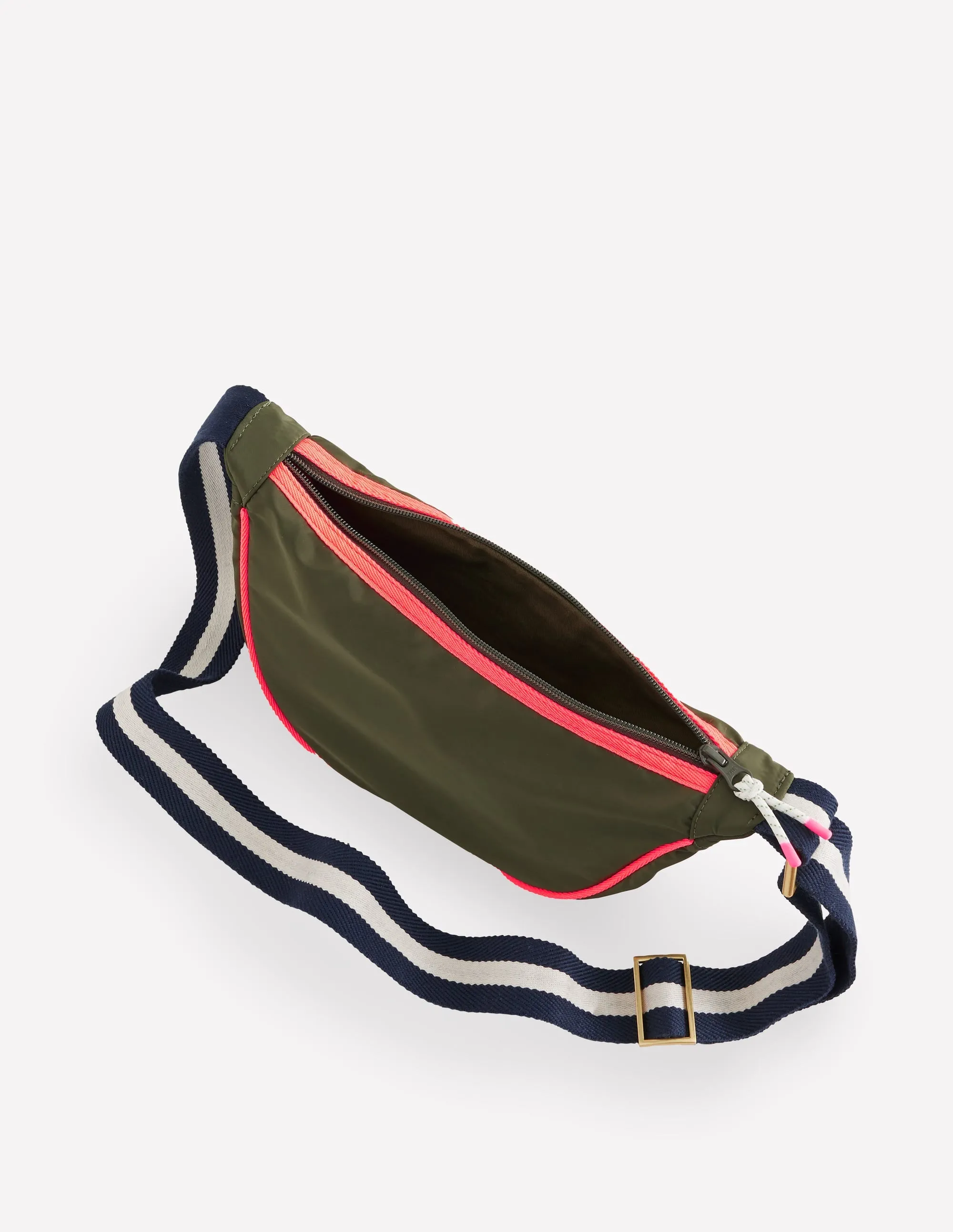 Nylon Cross-Body Bag-Khaki