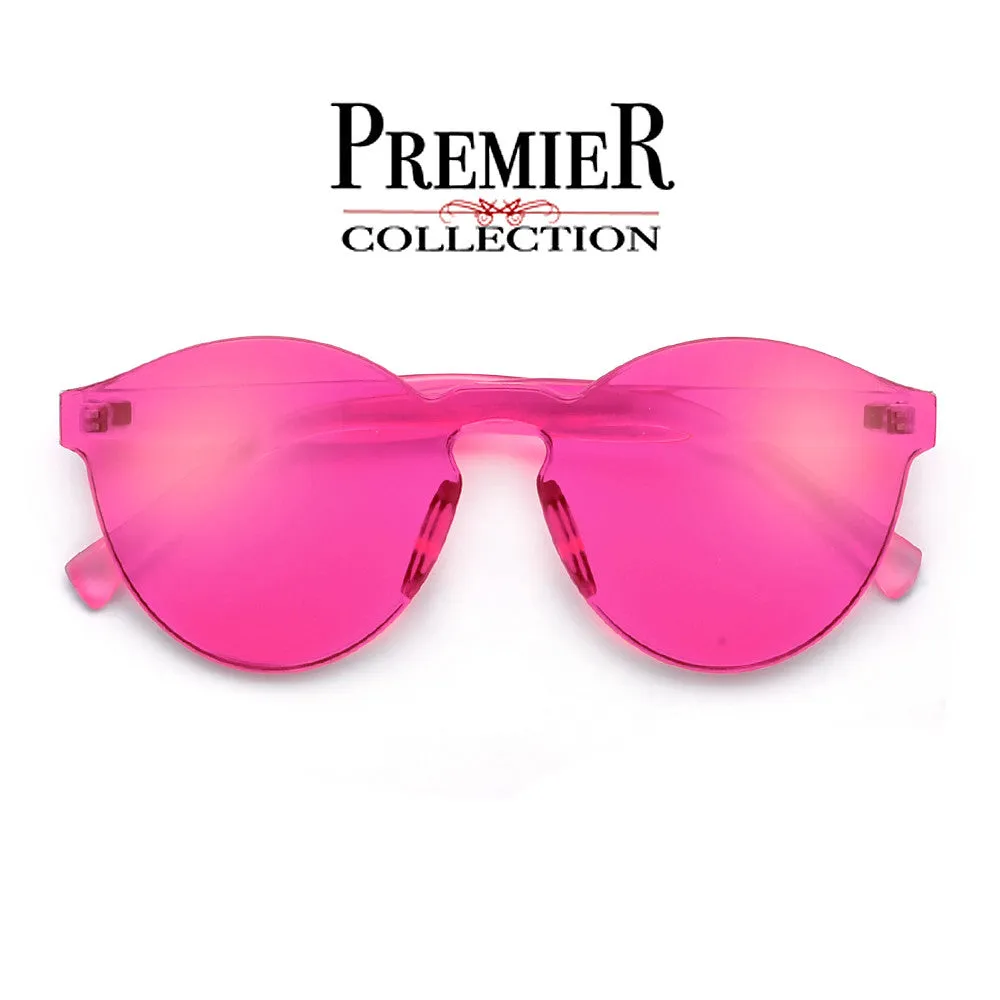 Premier Collection-Colorful Bright Frameless Bold Aesthetic Cat Eye Silhouette Sunnies
