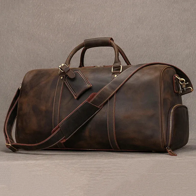 Scavo Leather Duffel - Dark Brown