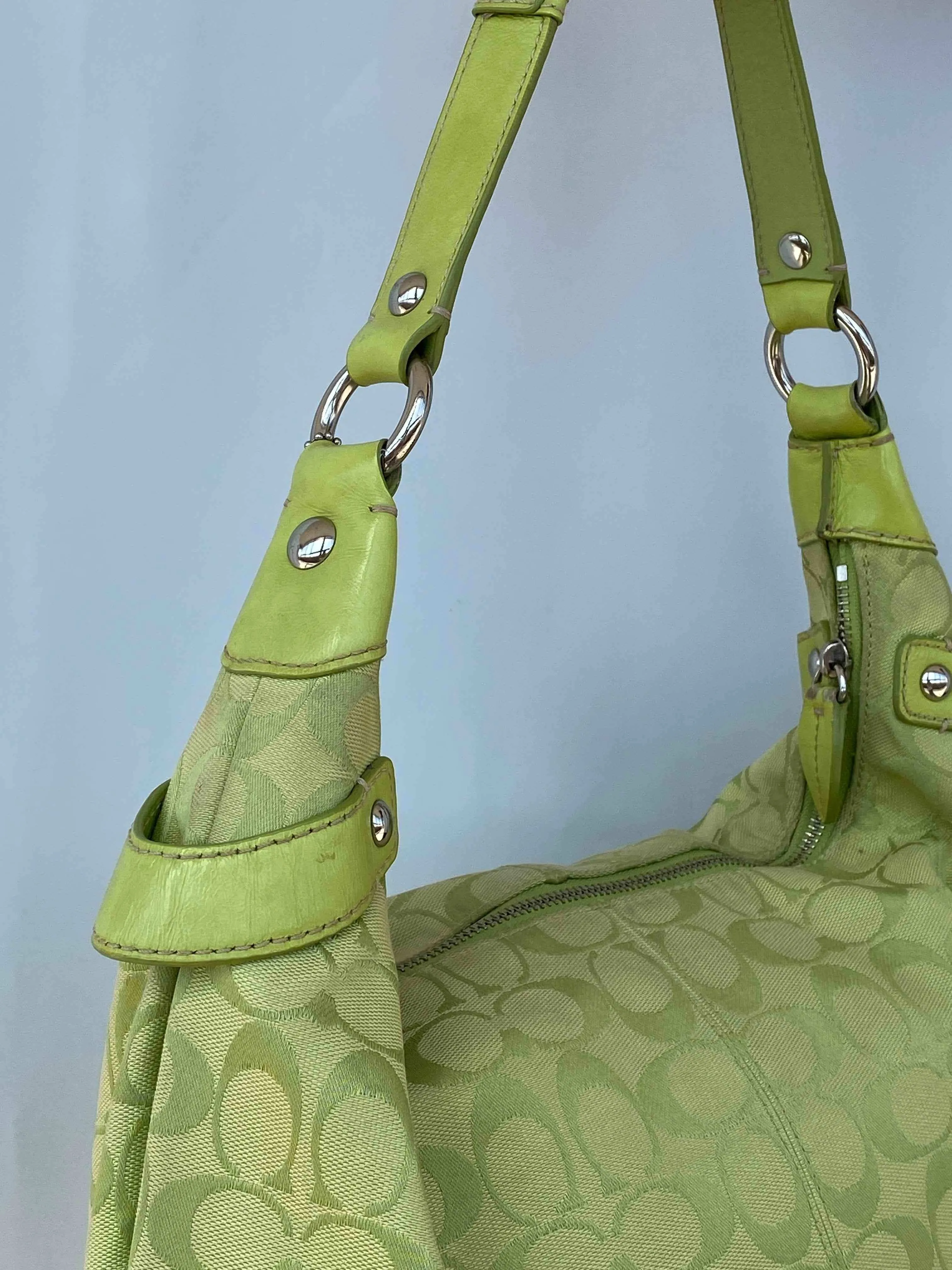 Signature Green Coach Hampton Shoulder Bag