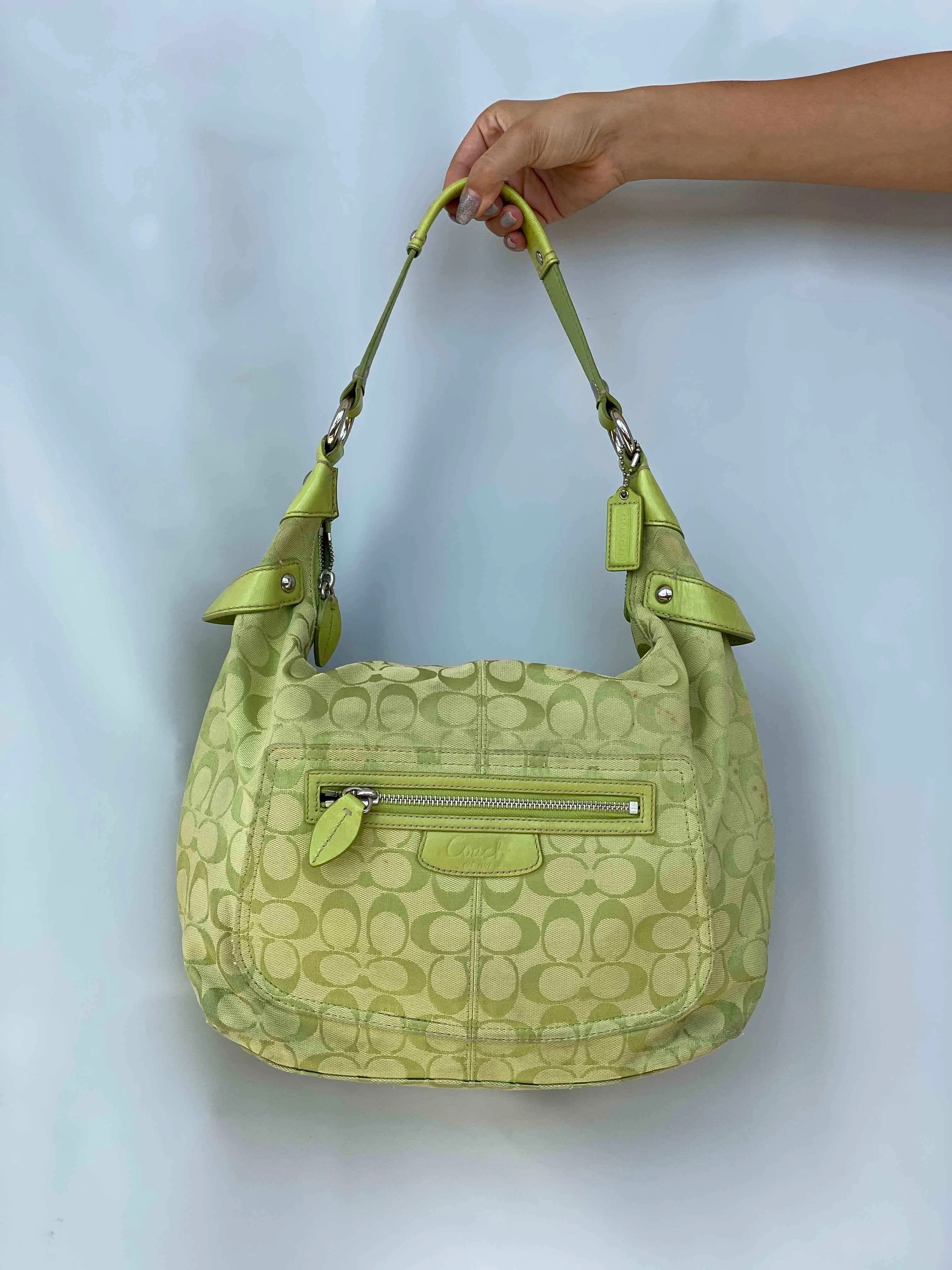 Signature Green Coach Hampton Shoulder Bag